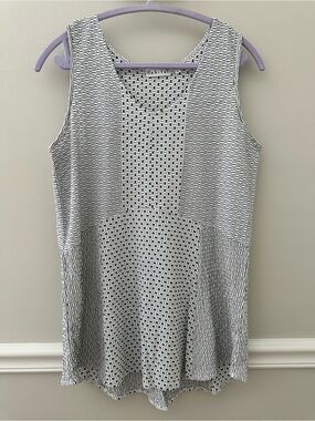 Habitat Black and White Textured Knit Sleeveless Top Small
